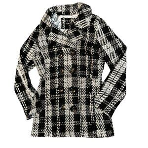 Rue 21 Womens Houndstooth Peacoat Medium Wool Blend Academia